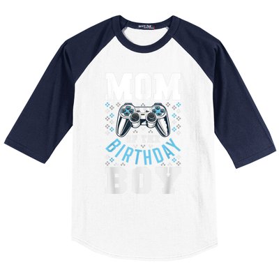 Mom Of The Birthday Boy Matching Video Gamer Birthday Party Baseball Sleeve Shirt