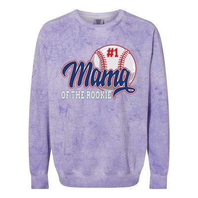 Mama Of The Rookie Baseball 1st Birthday Baseball Theme Gift Colorblast Crewneck Sweatshirt