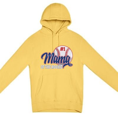 Mama Of The Rookie Baseball 1st Birthday Baseball Theme Gift Premium Pullover Hoodie