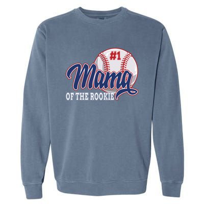 Mama Of The Rookie Baseball 1st Birthday Baseball Theme Gift Garment-Dyed Sweatshirt