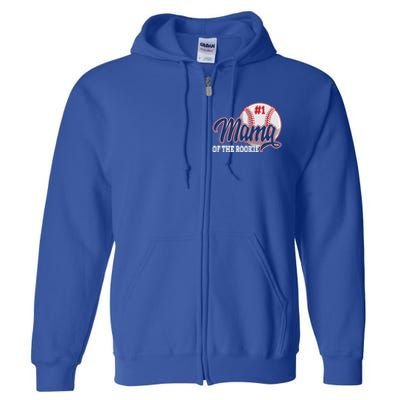 Mama Of The Rookie Baseball 1st Birthday Baseball Theme Gift Full Zip Hoodie