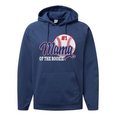 Mama Of The Rookie Baseball 1st Birthday Baseball Theme Gift Performance Fleece Hoodie