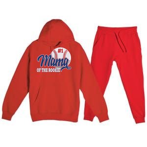 Mama Of The Rookie Baseball 1st Birthday Baseball Theme Gift Premium Hooded Sweatsuit Set