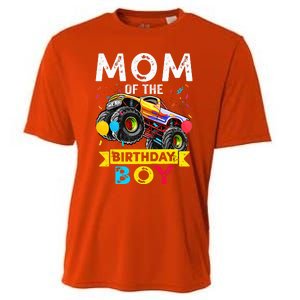 Mom Of The Birthday Boy Monster Truck Birthday Novelty Gift Cooling Performance Crew T-Shirt