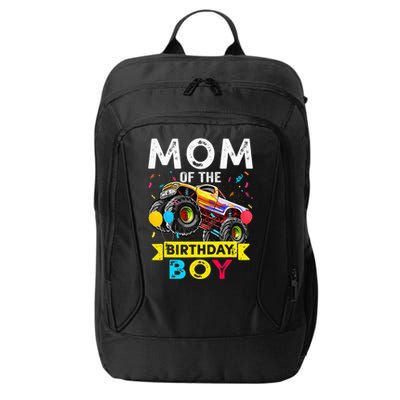 Mom Of The Birthday Boy Monster Truck Birthday Novelty Gift City Backpack