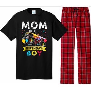 Mom Of The Birthday Boy Monster Truck Birthday Novelty Gift Pajama Set