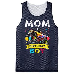 Mom Of The Birthday Boy Monster Truck Birthday Novelty Gift Mesh Reversible Basketball Jersey Tank