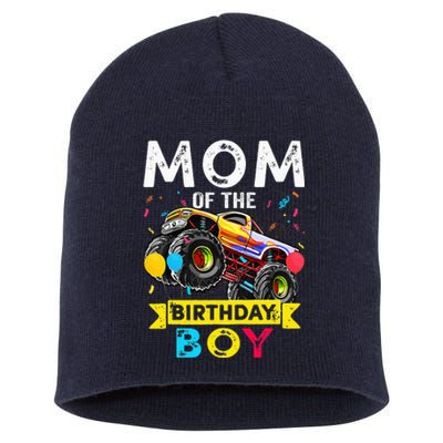 Mom Of The Birthday Boy Monster Truck Birthday Novelty Gift Short Acrylic Beanie