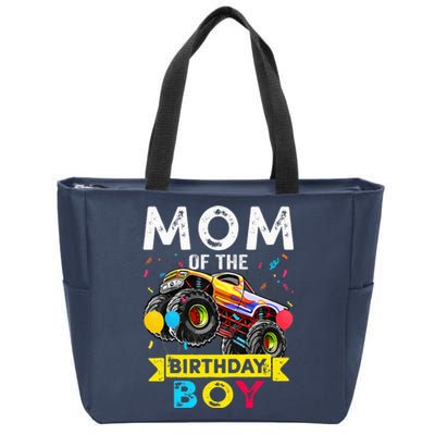 Mom Of The Birthday Boy Monster Truck Birthday Novelty Gift Zip Tote Bag