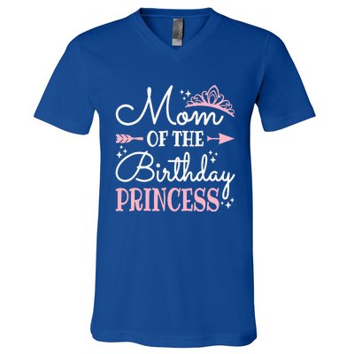 Mom Of The Birthday Princess Matching Family Mother's Day V-Neck T-Shirt