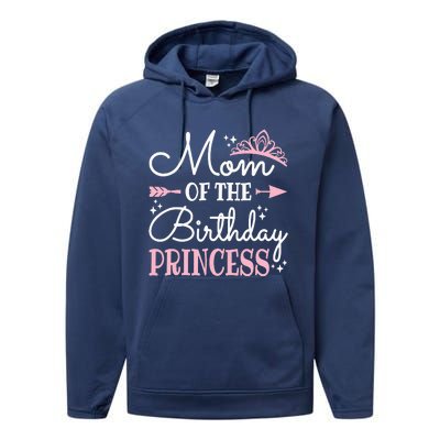 Mom Of The Birthday Princess Matching Family Mother's Day Performance Fleece Hoodie