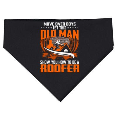 Move Over This Old Man Show You How To Be Roofer USA-Made Doggie Bandana