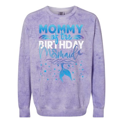 Mommy Of The Birthday Mermaid Birthday Party Colorblast Crewneck Sweatshirt