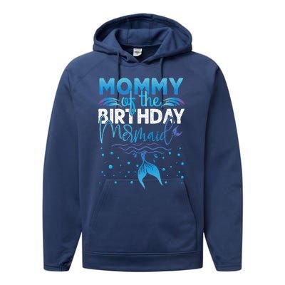 Mommy Of The Birthday Mermaid Birthday Party Performance Fleece Hoodie