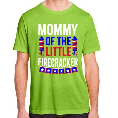 Mommy Of The Little Firecracker 4th Of July Birthday Funny Great Gift Adult ChromaSoft Performance T-Shirt