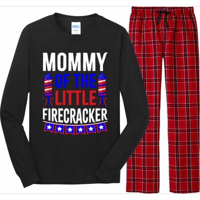 Mommy Of The Little Firecracker 4th Of July Birthday Funny Great Gift Long Sleeve Pajama Set