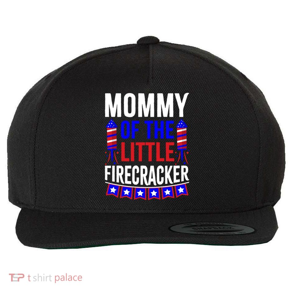 Mommy Of The Little Firecracker 4th Of July Birthday Funny Great Gift Wool Snapback Cap