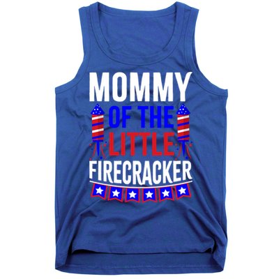 Mommy Of The Little Firecracker 4th Of July Birthday Funny Great Gift Tank Top