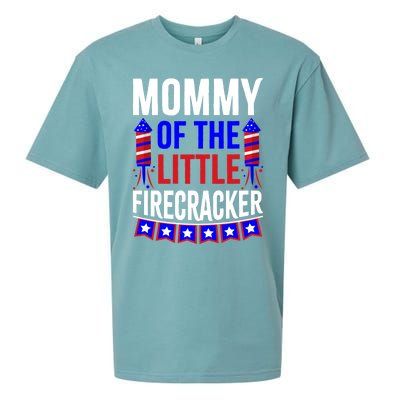 Mommy Of The Little Firecracker 4th Of July Birthday Funny Great Gift Sueded Cloud Jersey T-Shirt