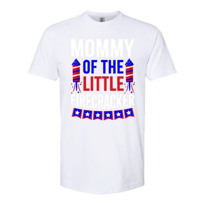 Mommy Of The Little Firecracker 4th Of July Birthday Funny Great Gift Softstyle CVC T-Shirt