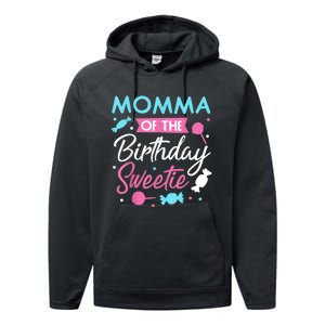 Momma Of The Birthday Sweetie Candy Bday Party Mother Performance Fleece Hoodie