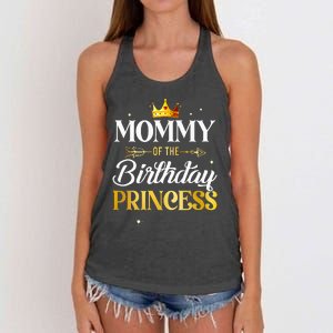 Mommy Of The Birthday Princess Girl Party Matching Family Women's Knotted Racerback Tank