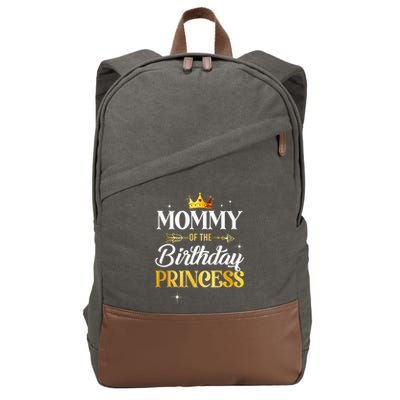 Mommy Of The Birthday Princess Girl Party Matching Family Cotton Canvas Backpack