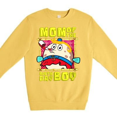 Mom Of The Birthday Boy Mother Gift Match Movies Premium Crewneck Sweatshirt