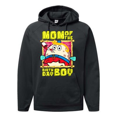 Mom Of The Birthday Boy Mother Gift Match Movies Performance Fleece Hoodie