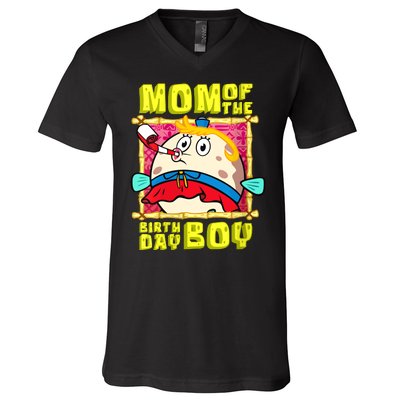 Mom Of The Birthday Boy Mother Gift Match Movies V-Neck T-Shirt