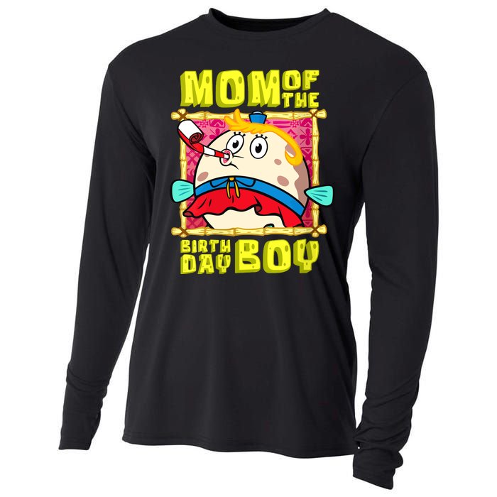 Mom Of The Birthday Boy Mother Gift Match Movies Cooling Performance Long Sleeve Crew