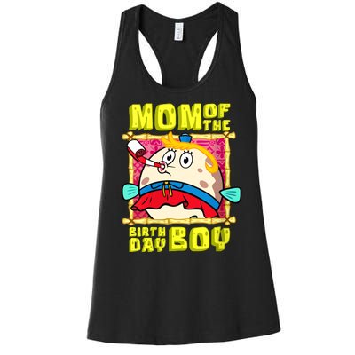 Mom Of The Birthday Boy Mother Gift Match Movies Women's Racerback Tank