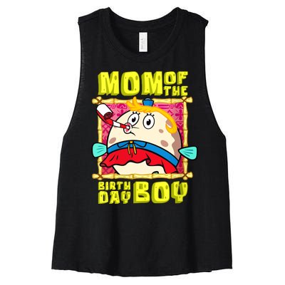 Mom Of The Birthday Boy Mother Gift Match Movies Women's Racerback Cropped Tank