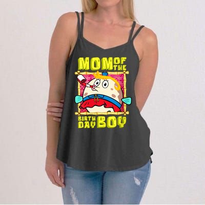 Mom Of The Birthday Boy Mother Gift Match Movies Women's Strappy Tank