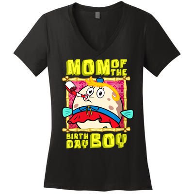 Mom Of The Birthday Boy Mother Gift Match Movies Women's V-Neck T-Shirt