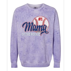 Mama Of The Rookie Baseball 1st Birthday Baseball Theme Great Gift Colorblast Crewneck Sweatshirt