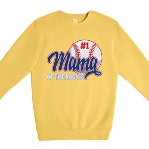 Mama Of The Rookie Baseball 1st Birthday Baseball Theme Great Gift Premium Crewneck Sweatshirt