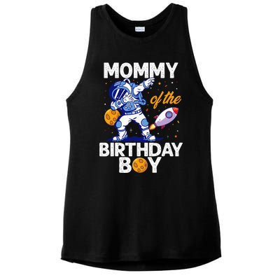 Mommy Of The Birthday Astronaut Space Planet B-day Mom Ladies PosiCharge Tri-Blend Wicking Tank