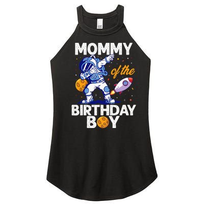 Mommy Of The Birthday Astronaut Space Planet B-day Mom Women’s Perfect Tri Rocker Tank