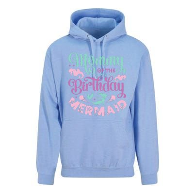 Mommy Of The Birthday Mermaid Sayings Mom Mother Mama Unisex Surf Hoodie