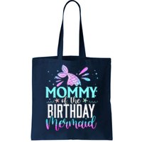 Mommy Of The Birthday Mermaid Funny Matching Family Party Tote Bag