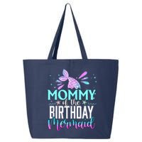 Mommy Of The Birthday Mermaid Funny Matching Family Party 25L Jumbo Tote