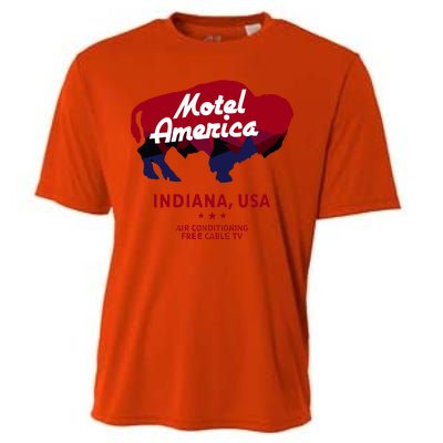 Motel America Indiana, USA Air Conditioning Free Cable TV Cooling Performance Crew T-Shirt