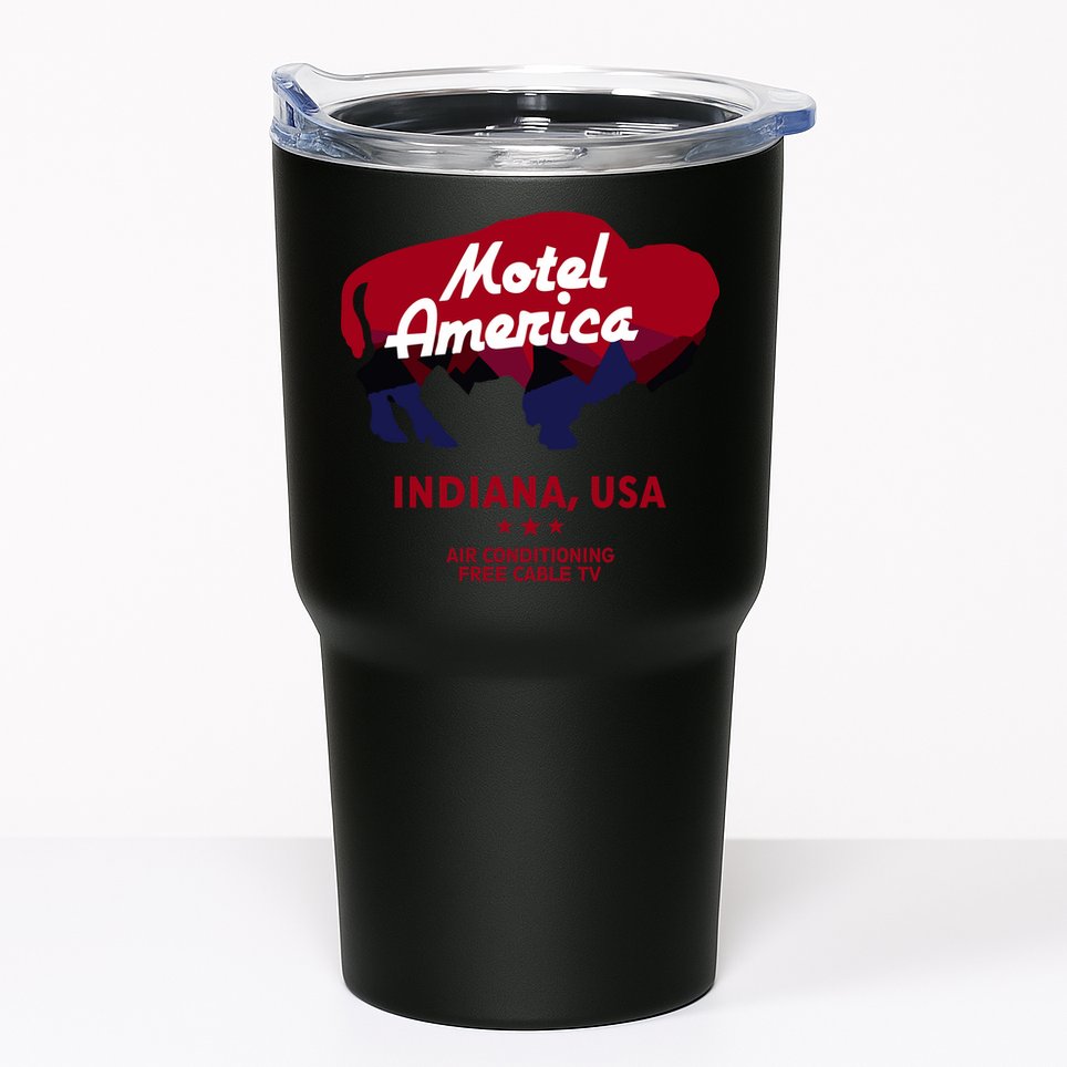 Motel America Indiana, USA Air Conditioning Free Cable TV Tumbler