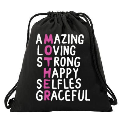 Mother Amazing Loving Strong Drawstring Bag