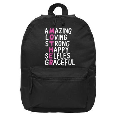 Mother Amazing Loving Strong 16 in Basic Backpack