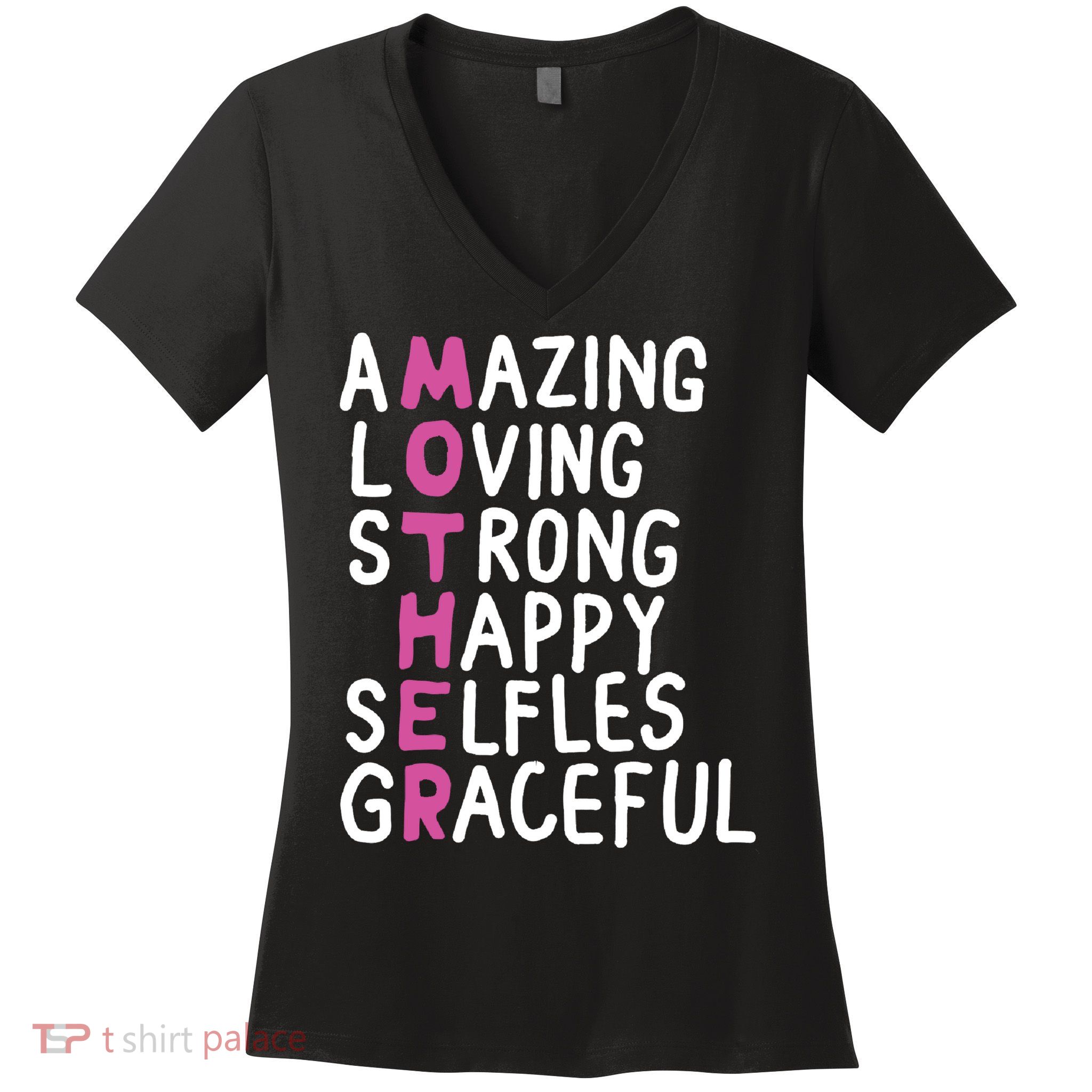 Mother Amazing Loving Strong Women's V-Neck T-Shirt