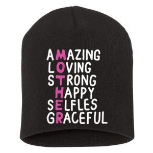 Mother Amazing Loving Strong Short Acrylic Beanie