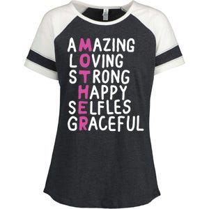 Mother Amazing Loving Strong Enza Ladies Jersey Colorblock Tee