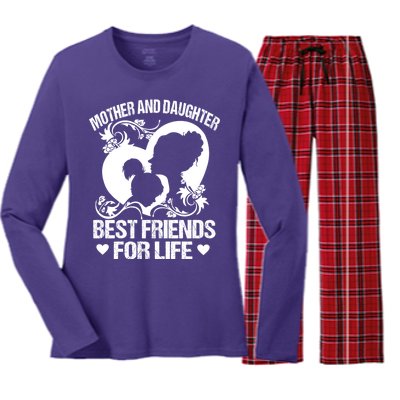 Mother And Daughter Best Friends For Life Women's Long Sleeve Flannel Pajama Set 